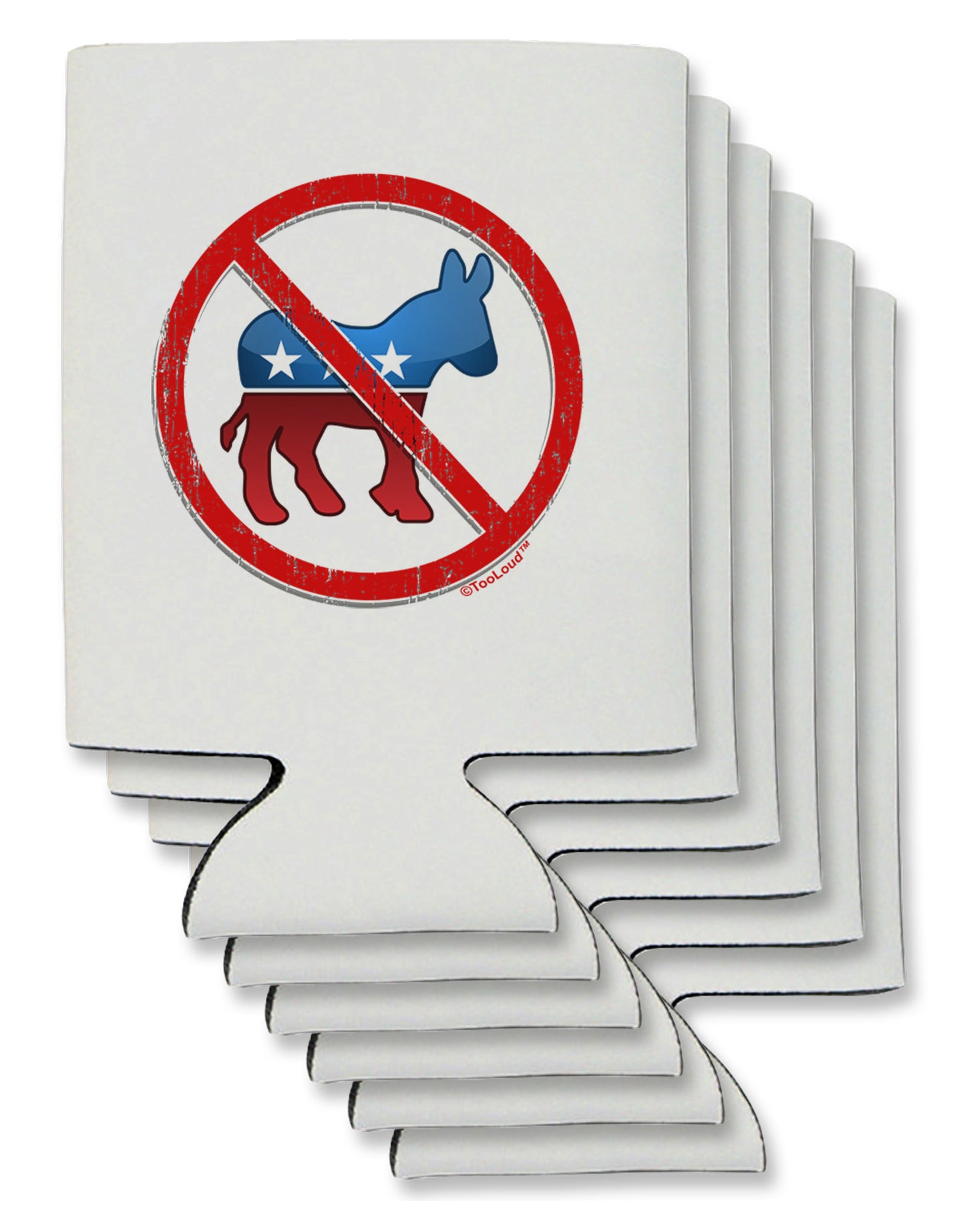 Distressed No Democrats Sign Can / Bottle Insulator Coolers-Can Coolie-TooLoud-6-Davson Sales