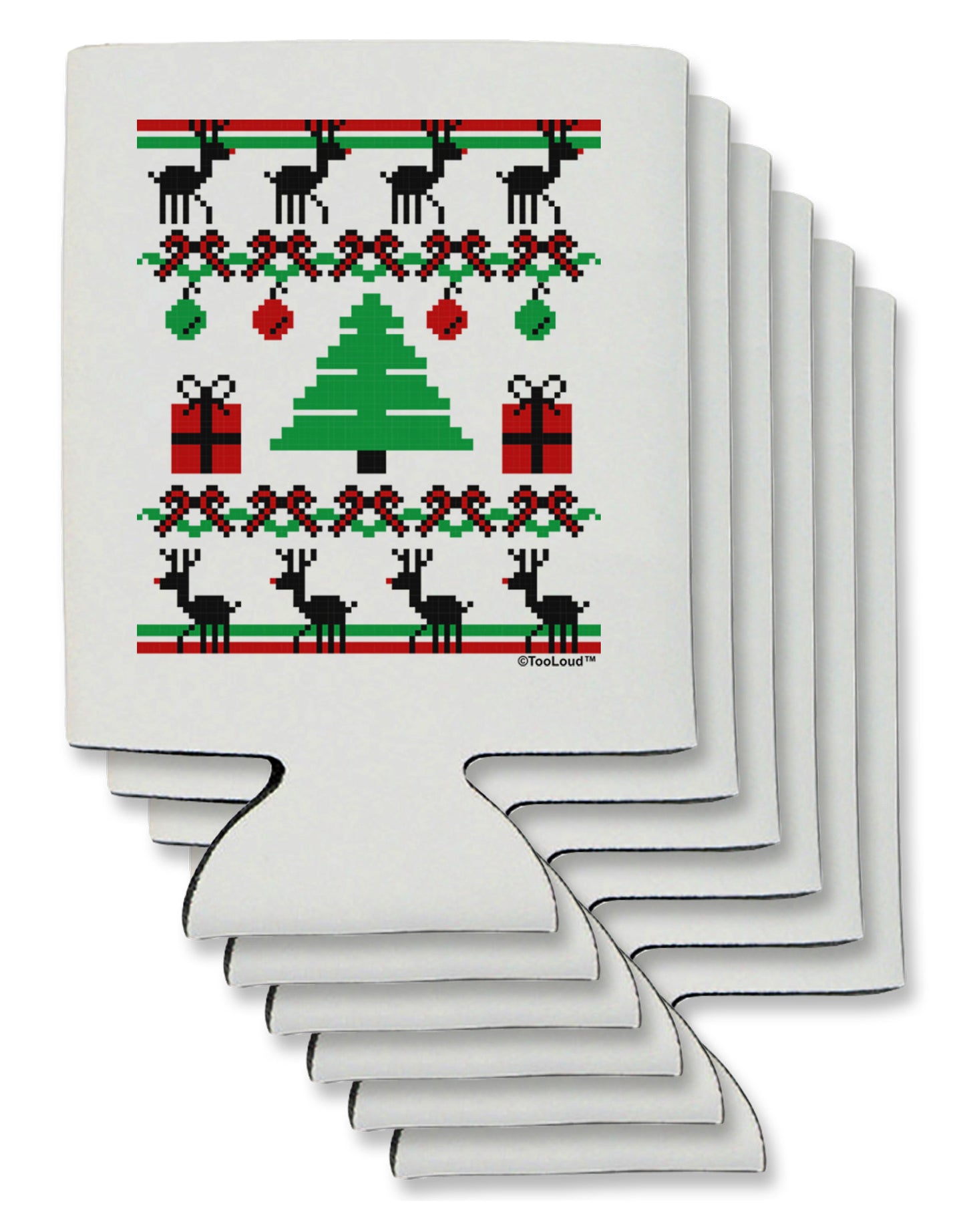 Tree with Gifts Ugly Christmas Sweater Can / Bottle Insulator Coolers-Can Coolie-TooLoud-6-Davson Sales