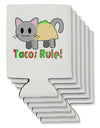 Tacos Rule Taco Cat Design Can / Bottle Insulator Coolers by TooLoud-Can Coolie-TooLoud-6-Davson Sales