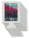 Chicago Abstract 2 Can / Bottle Insulator Coolers-Can Coolie-TooLoud-6 Pieces-Davson Sales