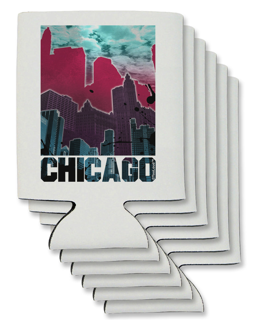 Chicago Abstract 2 Can / Bottle Insulator Coolers-Can Coolie-TooLoud-1 Piece-Davson Sales