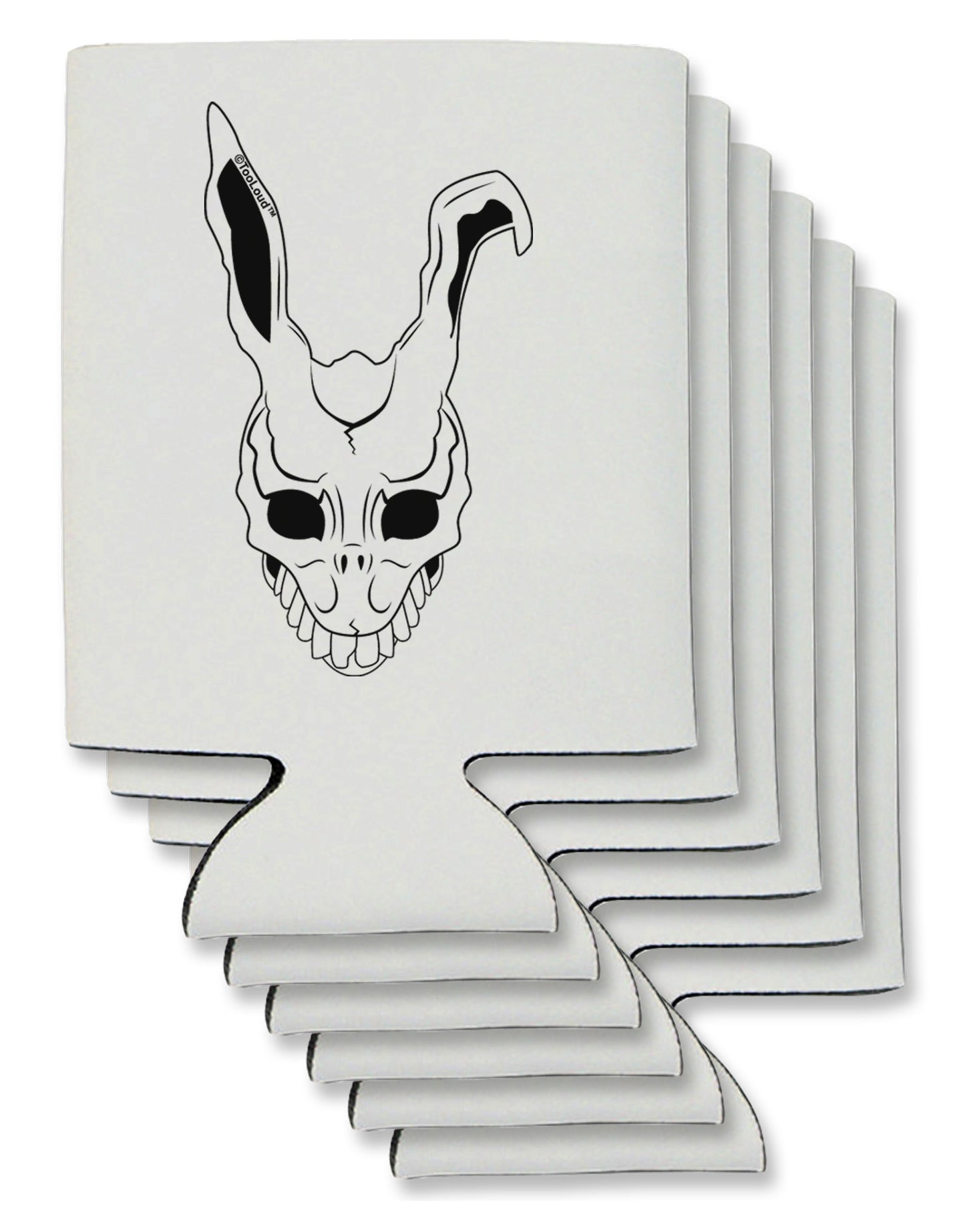 Scary Face Bunny White Can / Bottle Insulator Coolers-Can Coolie-TooLoud-6 Pieces-Davson Sales