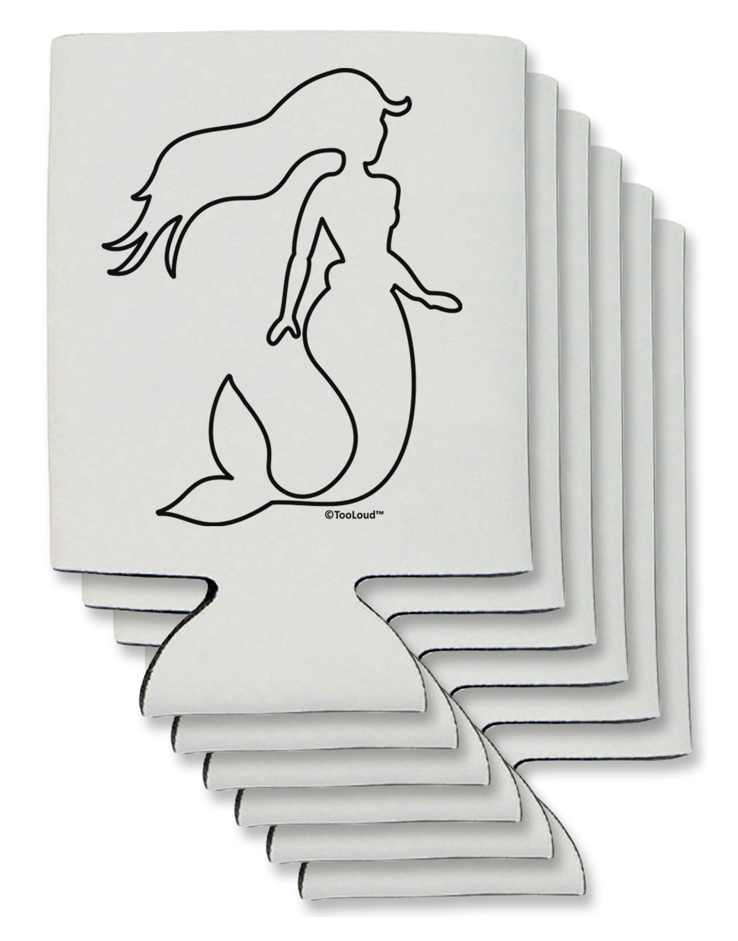 Mermaid Outline Can / Bottle Insulator Coolers-Can Coolie-TooLoud-6-Davson Sales