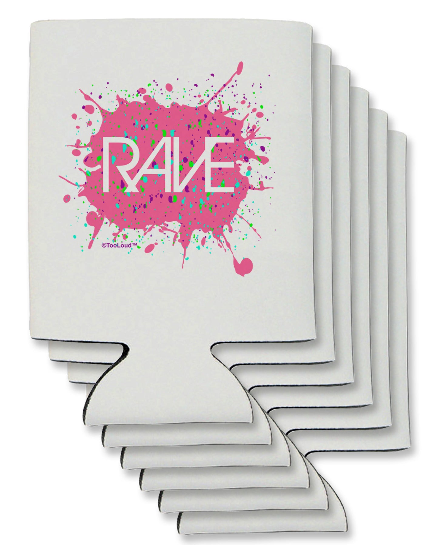 Rave Splatter Pink Can / Bottle Insulator Coolers-Can Coolie-TooLoud-6-Davson Sales