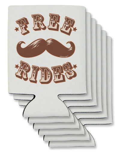 Free Mustache Rides Can / Bottle Insulator Coolers-Can Coolie-TooLoud-6 Pieces-Davson Sales