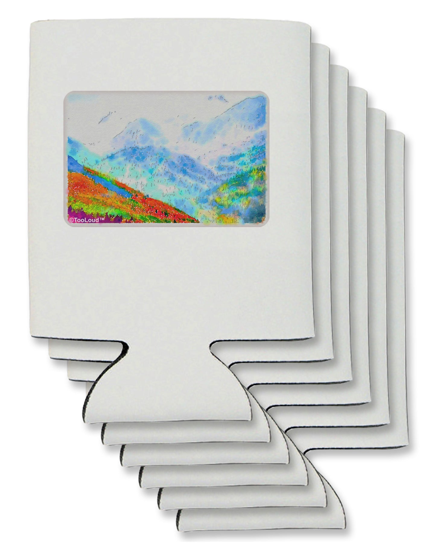 CO Fog Mountains Watercolor Can / Bottle Insulator Coolers-Can Coolie-TooLoud-6-Davson Sales