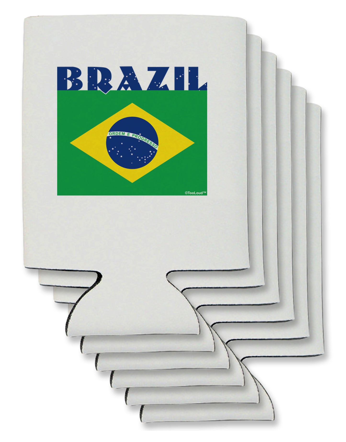 Brazil Flag Can / Bottle Insulator Coolers-Can Coolie-TooLoud-6-Davson Sales