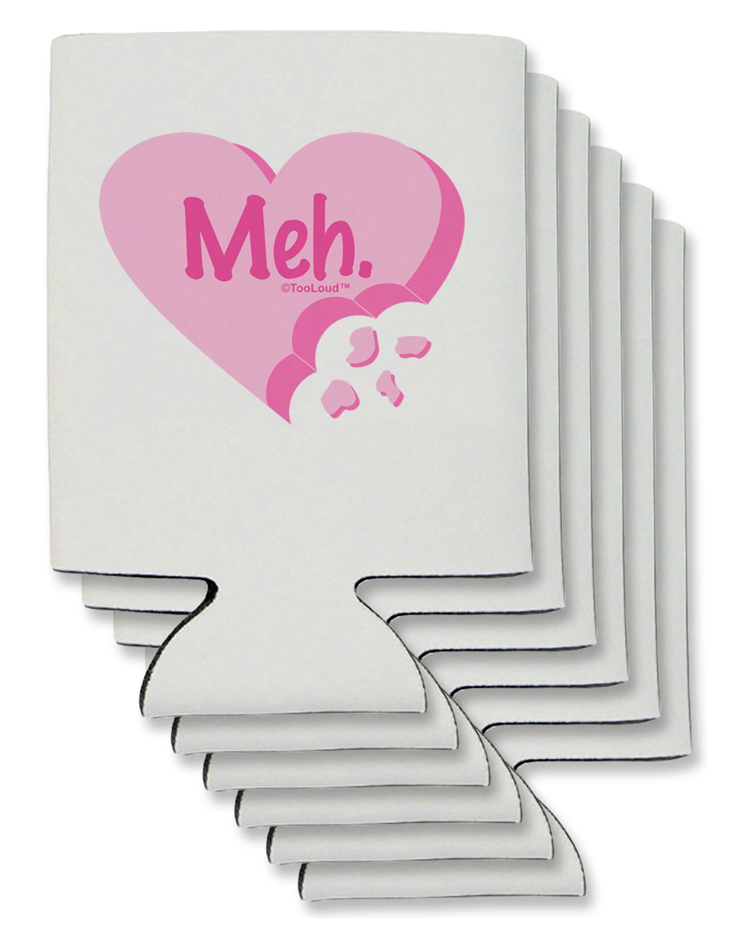 Meh Candy Heart - Valentines Day Can / Bottle Insulator Coolers by TooLoud-Can Coolie-TooLoud-6-Davson Sales