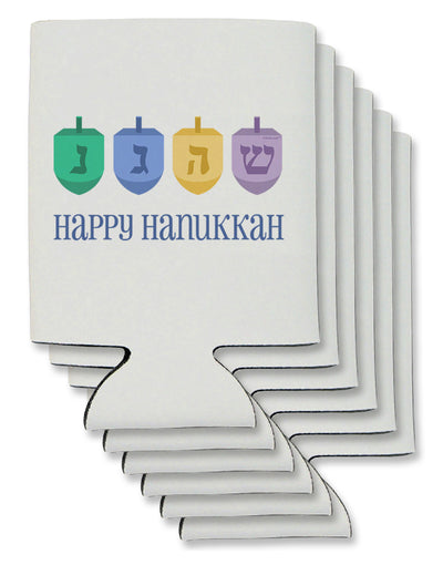 Happy Hanukkah Dreidels Can / Bottle Insulator Coolers-Can Coolie-TooLoud-6 Pieces-Davson Sales