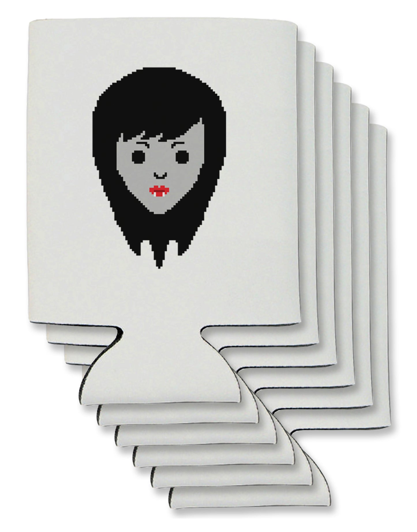 Cute Pixel Vampire Female Can / Bottle Insulator Coolers-Can Coolie-TooLoud-6 Pieces-Davson Sales
