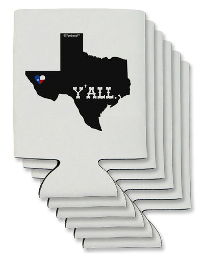 Texas State Y'all Design with Flag Heart Can / Bottle Insulator Coolers by TooLoud-Can Coolie-TooLoud-6-Davson Sales