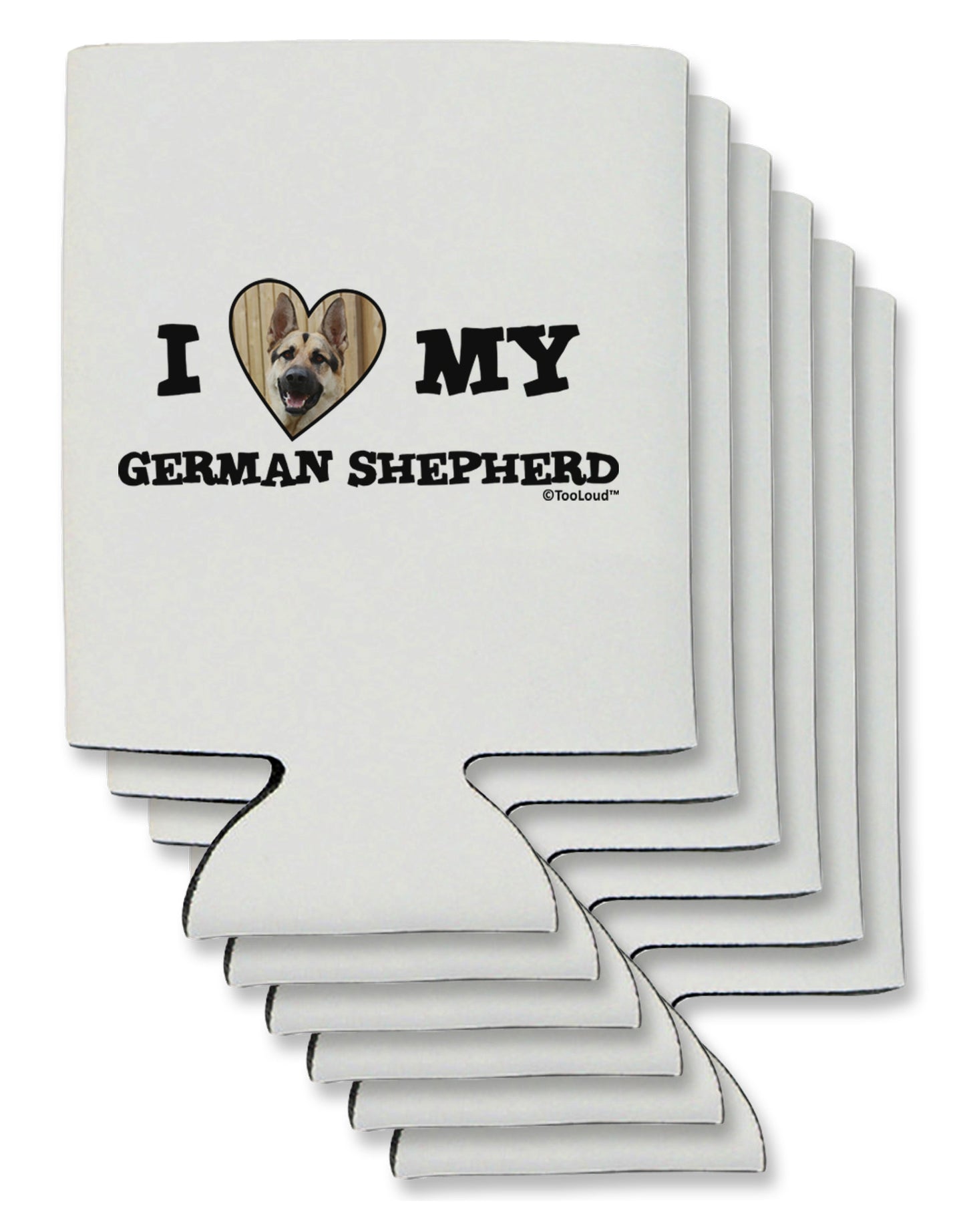 I Heart My German Shepherd Can / Bottle Insulator Coolers-Can Coolie-TooLoud-6-Davson Sales
