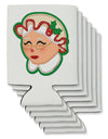 Cute Mrs Claus Face Faux Applique Can / Bottle Insulator Coolers-Can Coolie-TooLoud-6 Pieces-Davson Sales