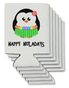 Happy Huladays Holiday Penguin - Christmas Can / Bottle Insulator Coolers-Can Coolie-TooLoud-6 Pieces-Davson Sales