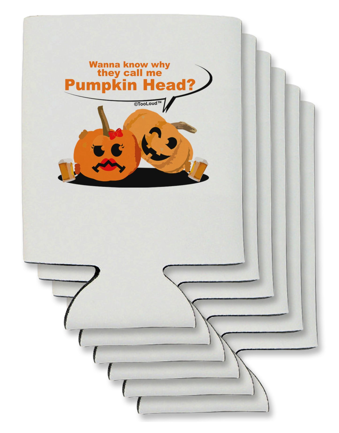 Pumpkin Head Can / Bottle Insulator Coolers-Can Coolie-TooLoud-6-Davson Sales