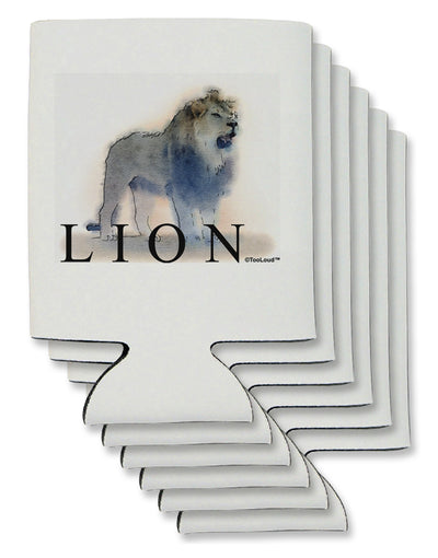 Lion Watercolor B Text Can / Bottle Insulator Coolers-Can Coolie-TooLoud-6 Pieces-Davson Sales