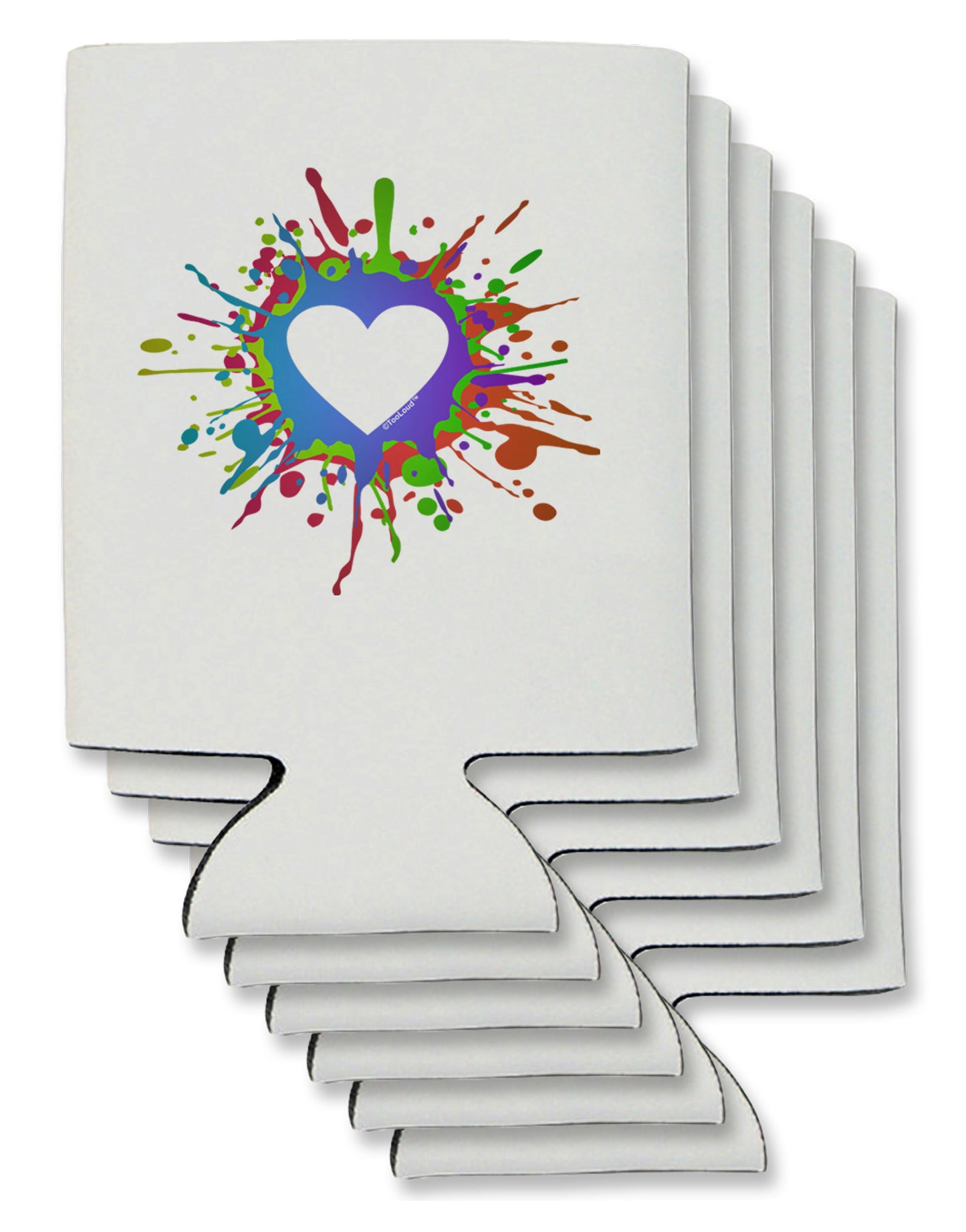 Heart Paint Splatter Can / Bottle Insulator Coolers-Can Coolie-TooLoud-6-Davson Sales