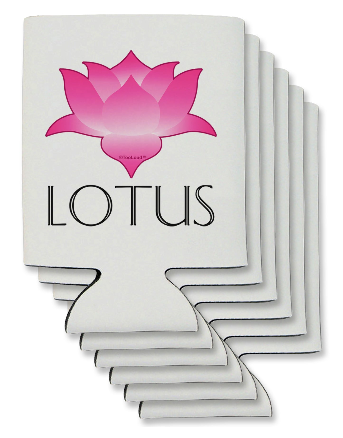 Lotus Flower Design Gradient - Text Can / Bottle Insulator Coolers by TooLoud-Can Coolie-TooLoud-6-Davson Sales