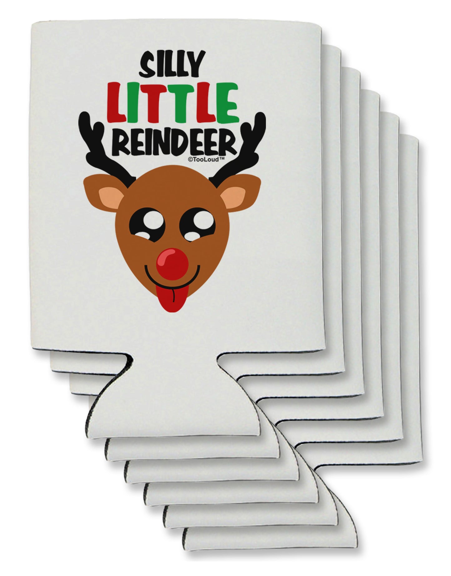 Silly Little Reindeer Matching Deer Can / Bottle Insulator Coolers-Can Coolie-TooLoud-6-Davson Sales