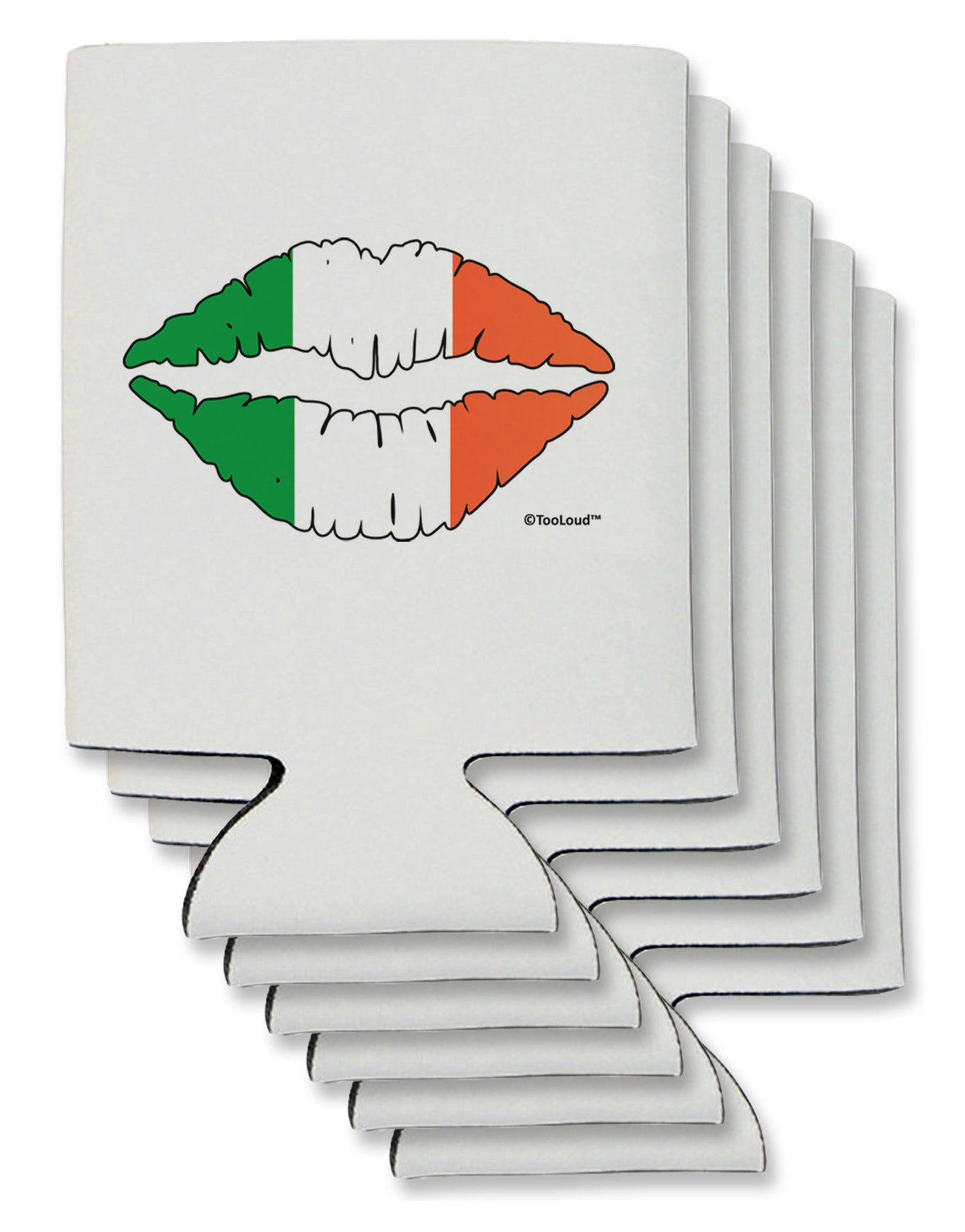 Irish Flag Kiss Can / Bottle Insulator Coolers by TooLoud-Can Coolie-TooLoud-6-Davson Sales