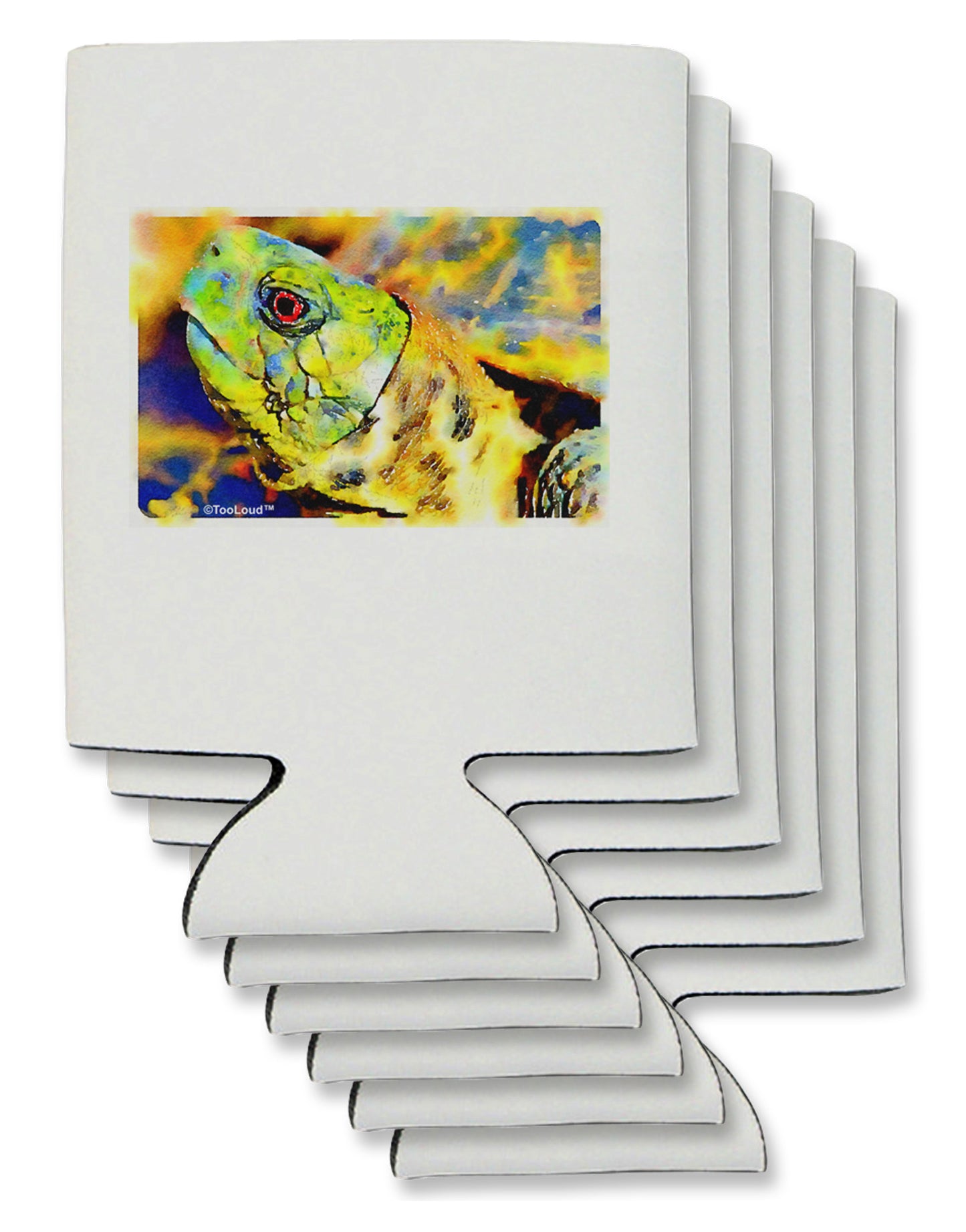 Menacing Turtle Watercolor Can / Bottle Insulator Coolers-Can Coolie-TooLoud-6-Davson Sales