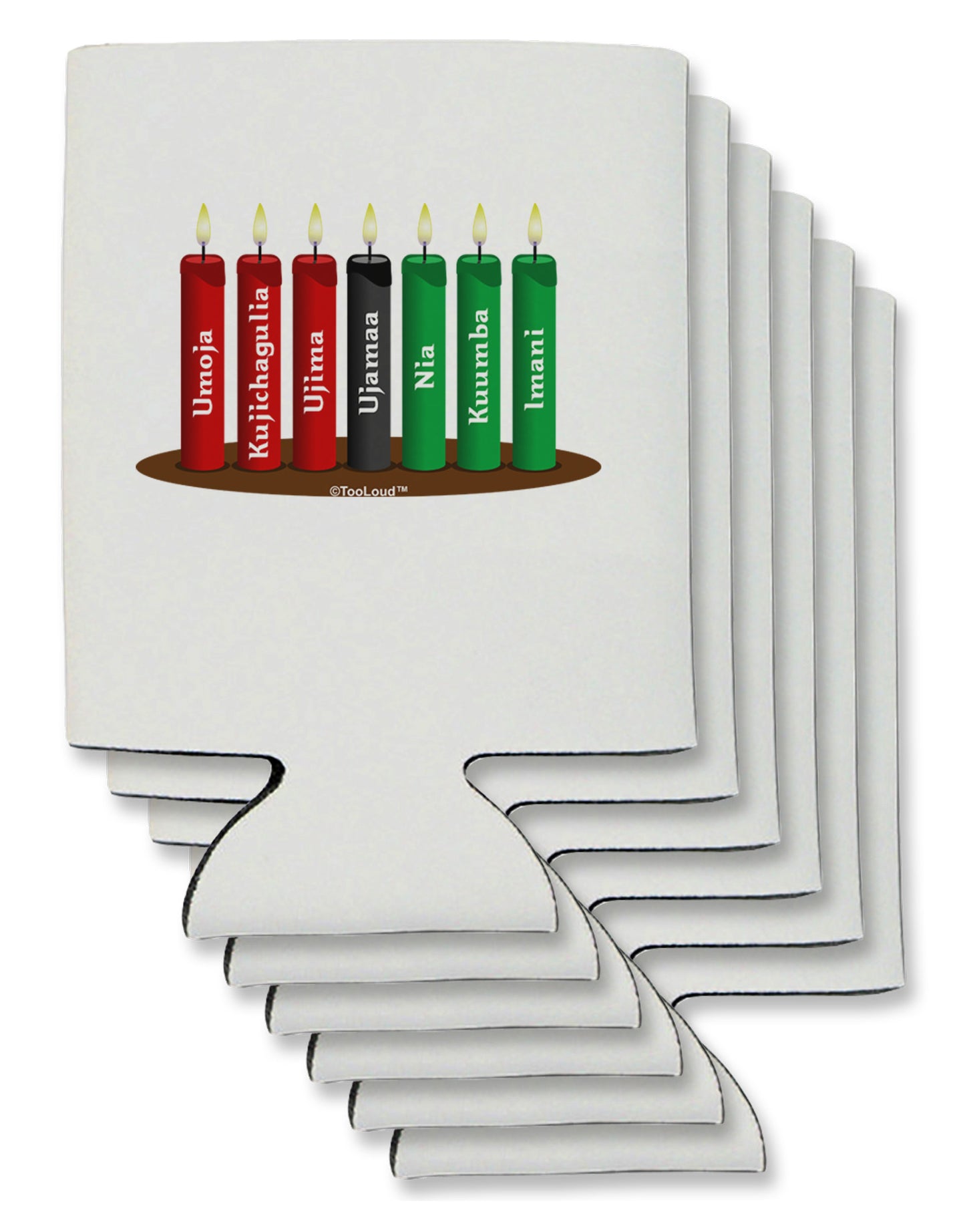 Kwanzaa Candles 7 Principles Can / Bottle Insulator Coolers-Can Coolie-TooLoud-6-Davson Sales
