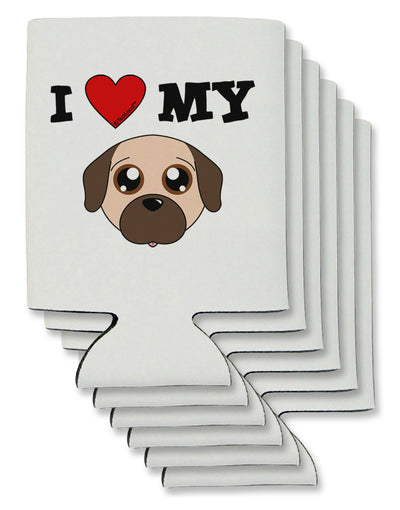 I Heart My - Cute Pug Dog - Fawn Can / Bottle Insulator Coolers by TooLoud-Can Coolie-TooLoud-6-Davson Sales