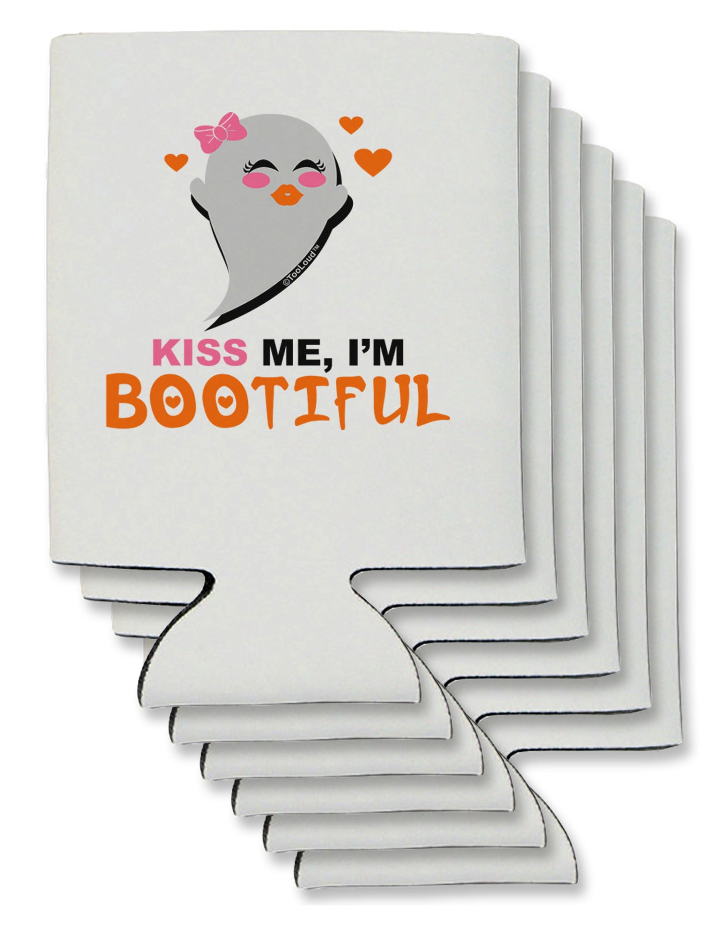 Kiss Me BOOtiful Ghost Orange Can / Bottle Insulator Coolers-Can Coolie-TooLoud-6-Davson Sales