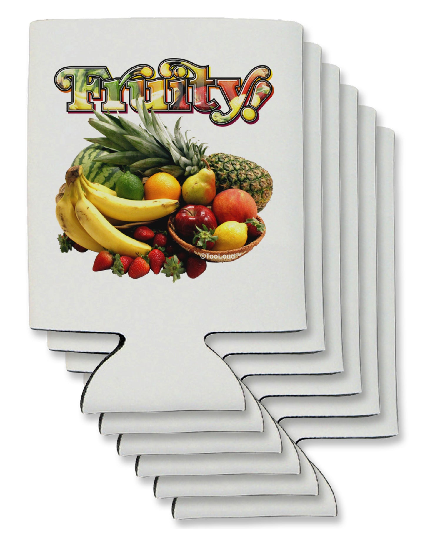 Fruity Fruit Basket 2 Can / Bottle Insulator Coolers-Can Coolie-TooLoud-6 Pieces-Davson Sales