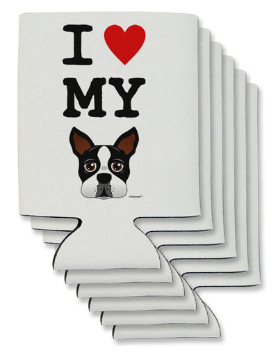 I Heart My Boston Terrier Can / Bottle Insulator Coolers-Can Coolie-TooLoud-6 Pieces-Davson Sales