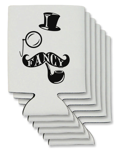 Fancy Tophat Mustache Pipe and Monocle Can / Bottle Insulator Coolers-Can Coolie-TooLoud-6 Pieces-Davson Sales