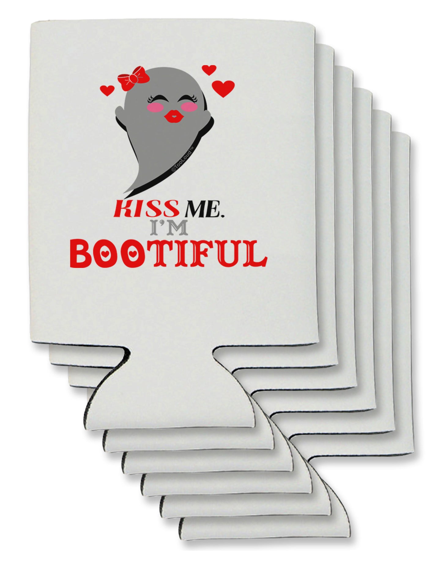 Kiss Me BOOtiful Ghost Red Can / Bottle Insulator Coolers-Can Coolie-TooLoud-6-Davson Sales
