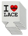 I Love Heart Lace Can / Bottle Insulator Coolers-Can Coolie-TooLoud-6 Pieces-Davson Sales