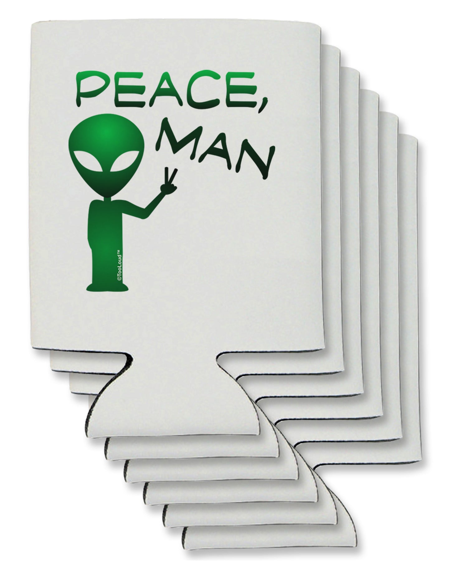 Peace Man Alien Can / Bottle Insulator Coolers-Can Coolie-TooLoud-6-Davson Sales