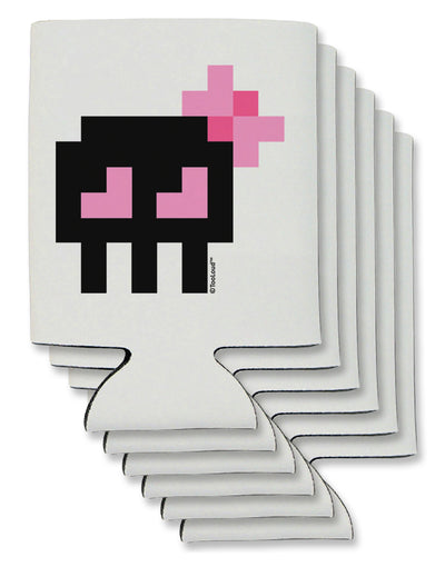 Retro 8-Bit Skull with Pink Bow Can / Bottle Insulator Coolers-Can Coolie-TooLoud-6-Davson Sales