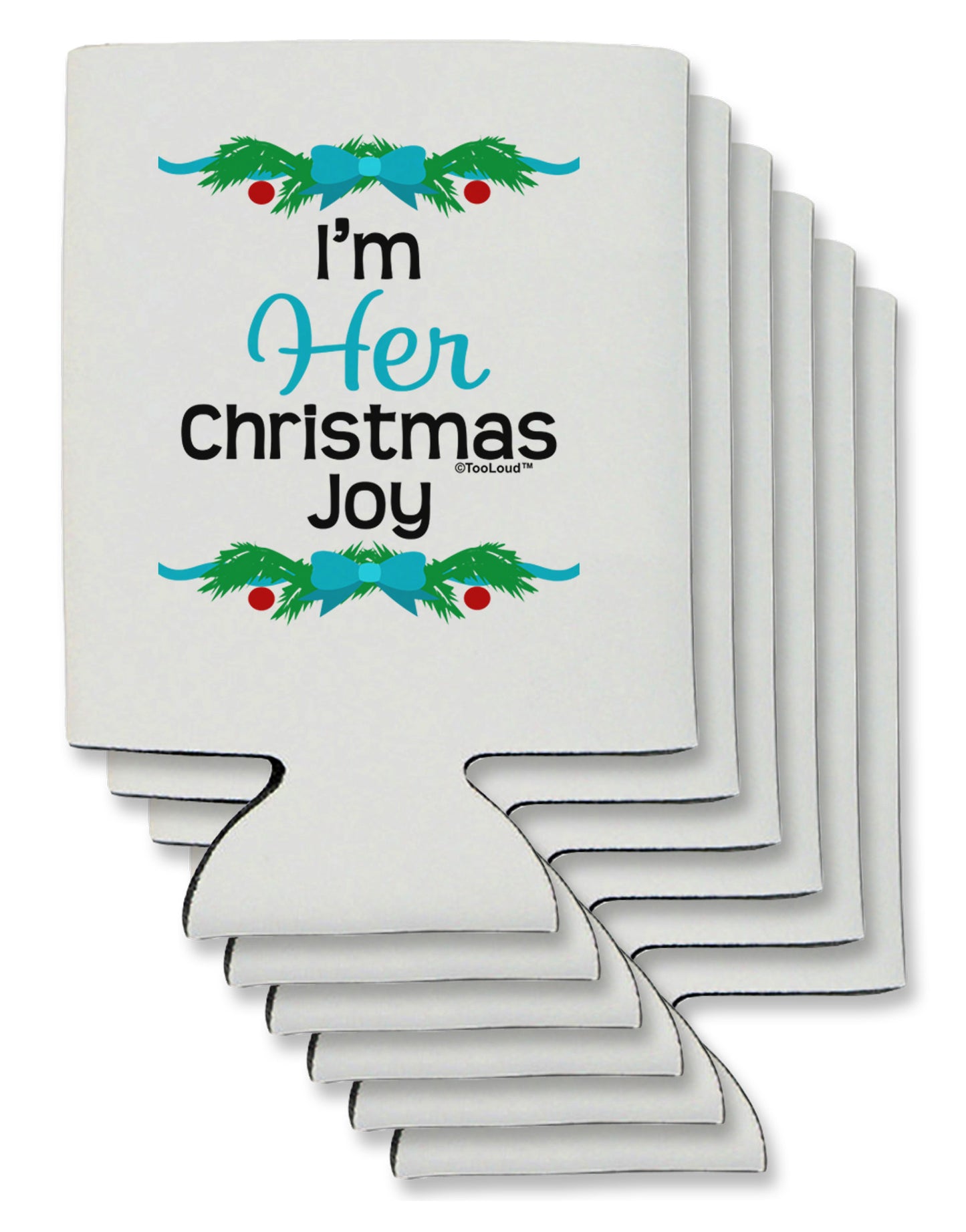 Her Christmas Joy Matching His & Hers Can / Bottle Insulator Coolers-Can Coolie-TooLoud-6-Davson Sales