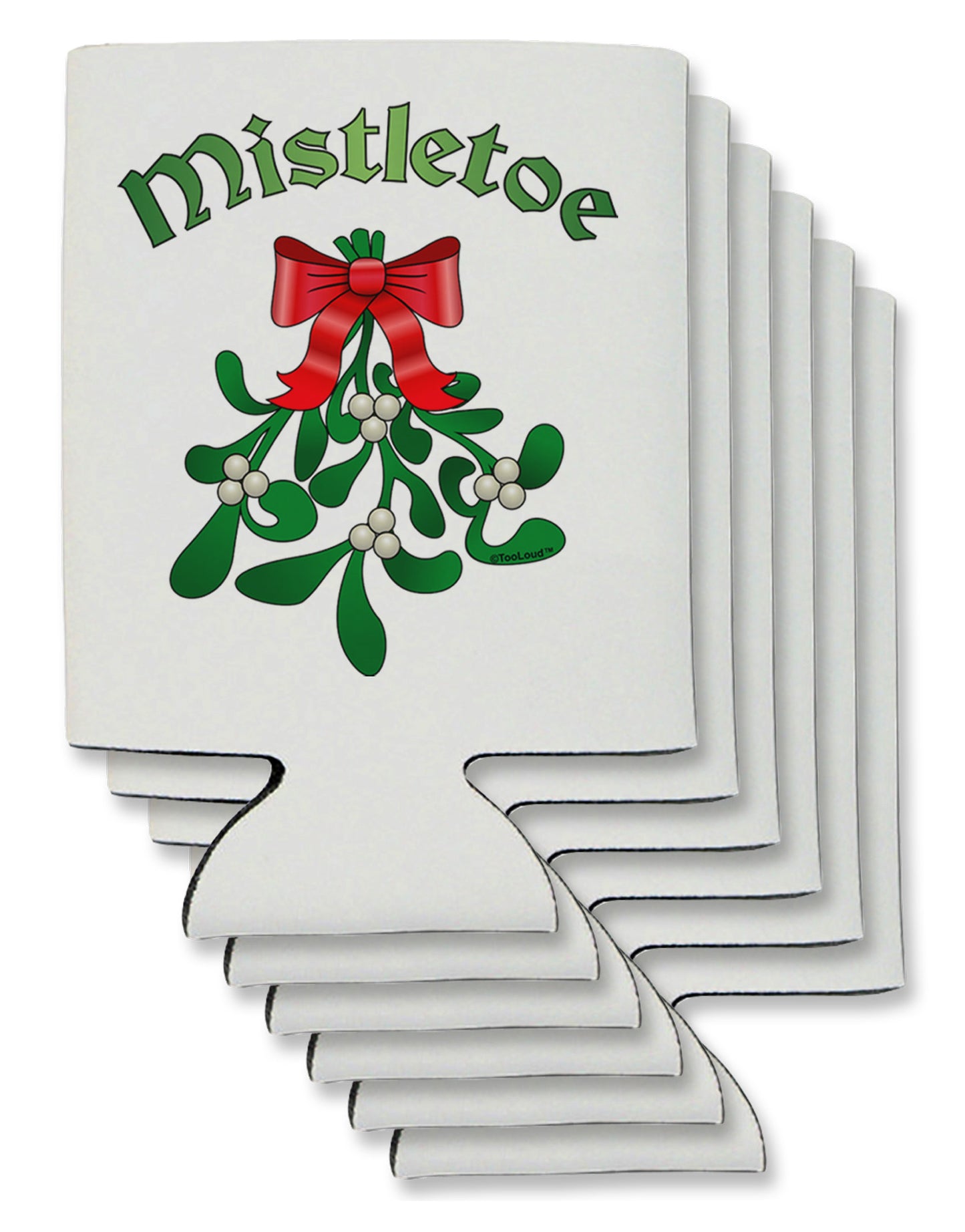 Christmas Kiss Mistletoe Can / Bottle Insulator Coolers-Can Coolie-TooLoud-6 Pieces-Davson Sales