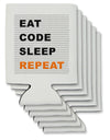 Eat Sleep Code Repeat Can / Bottle Insulator Coolers by TooLoud-Can Coolie-TooLoud-6-Davson Sales