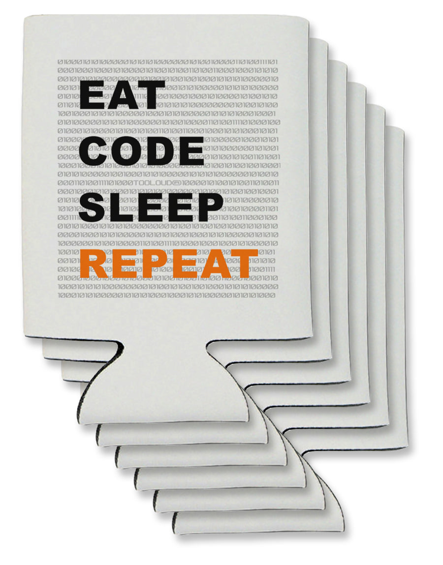 Eat Sleep Code Repeat Can / Bottle Insulator Coolers by TooLoud-Can Coolie-TooLoud-1-Davson Sales