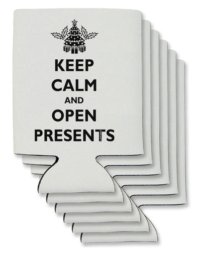 Keep Calm and Open Presents Christmas Can / Bottle Insulator Coolers-Can Coolie-TooLoud-6 Pieces-Davson Sales