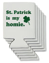 St Patrick is my Homie Can / Bottle Insulator Coolers-Can Coolie-TooLoud-6 Pieces-Davson Sales