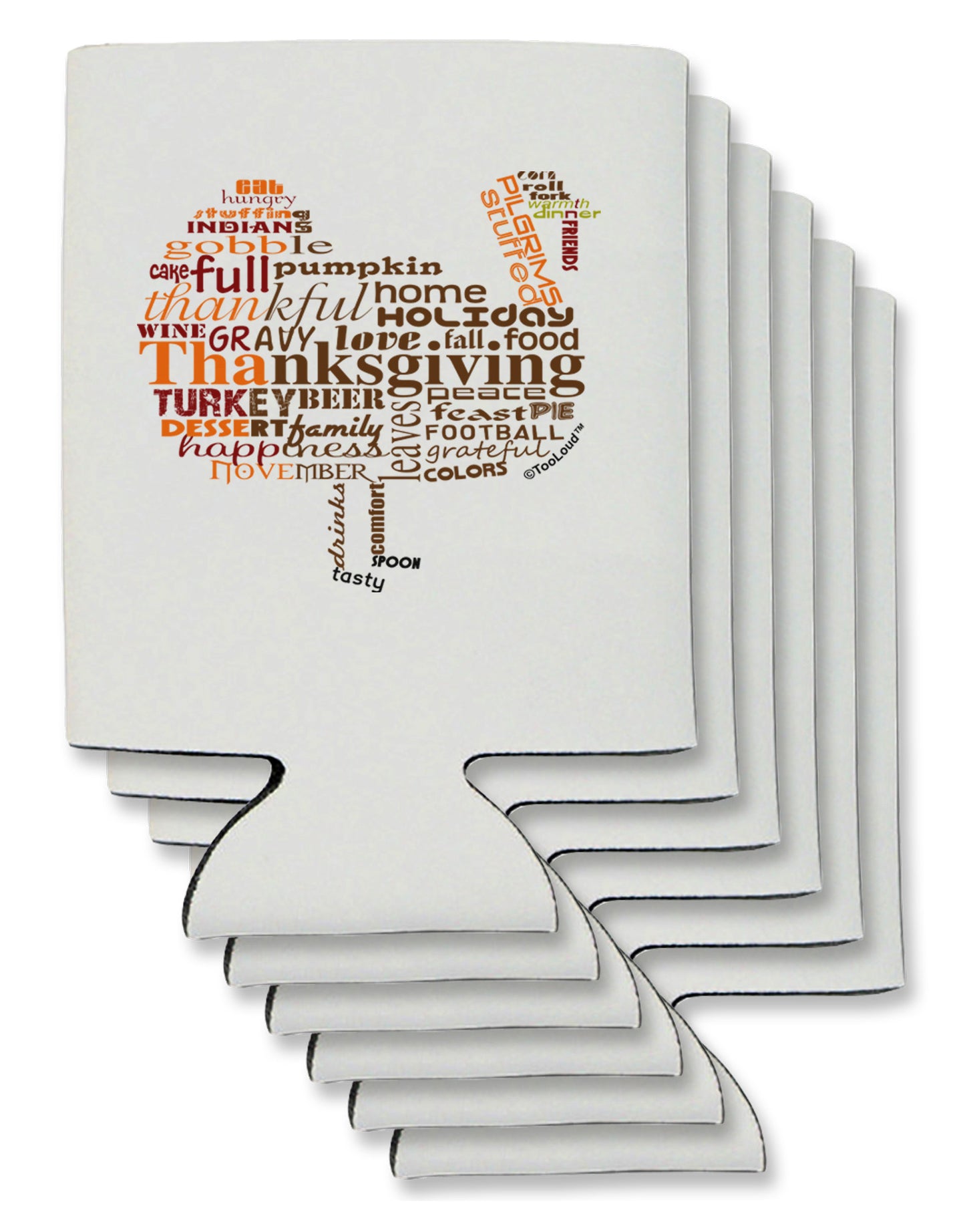 Turkey Typography Can / Bottle Insulator Coolers-Can Coolie-TooLoud-6-Davson Sales