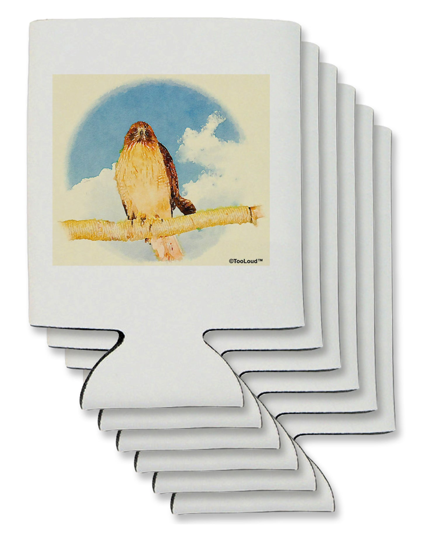 Red-tailed Hawk Can / Bottle Insulator Coolers-Can Coolie-TooLoud-6 Pieces-Davson Sales