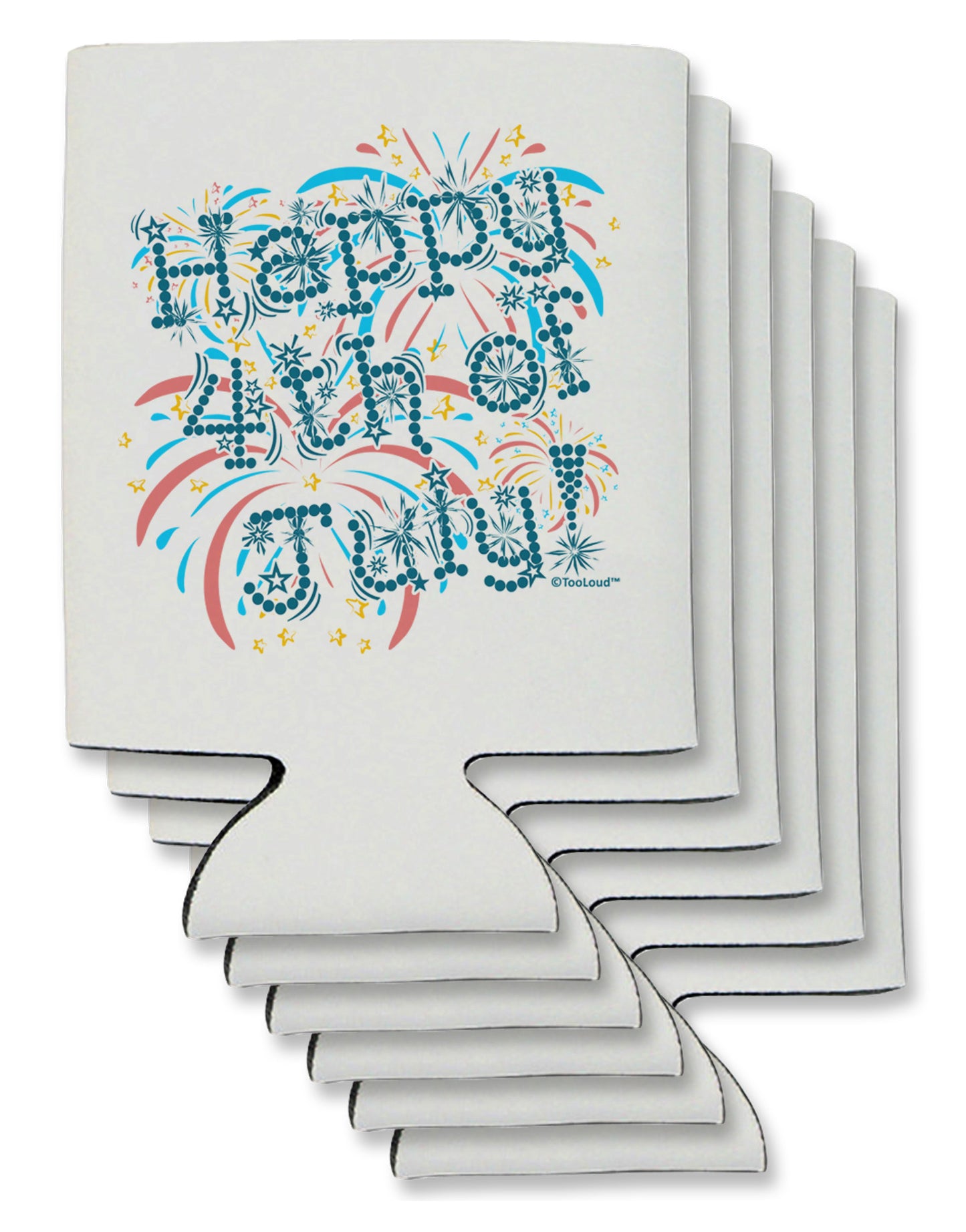 Happy 4th of July - Fireworks Design Can / Bottle Insulator Coolers-Can Coolie-TooLoud-6-Davson Sales