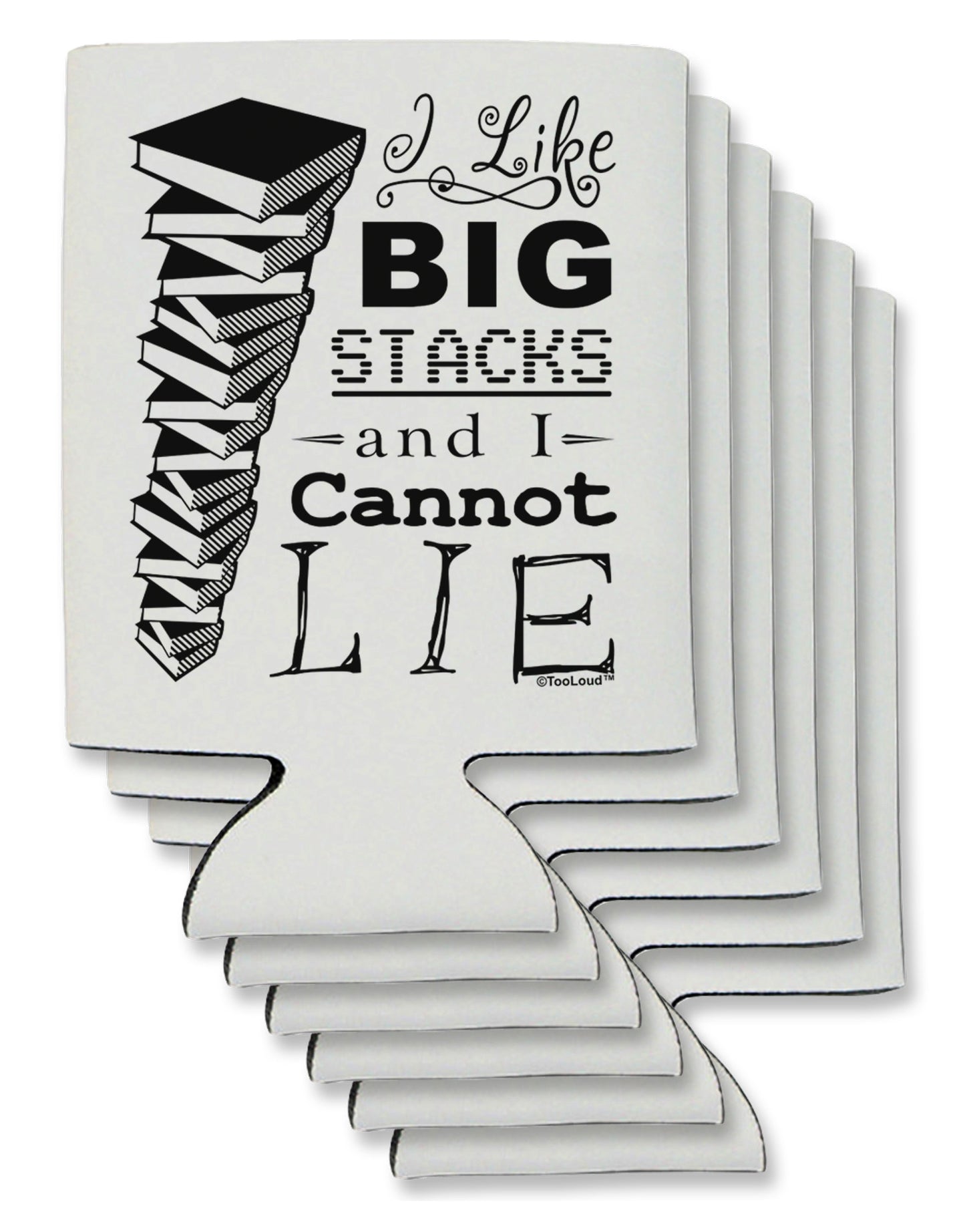 I Like Big Stacks -of books- Can / Bottle Insulator Coolers-Can Coolie-TooLoud-6-Davson Sales