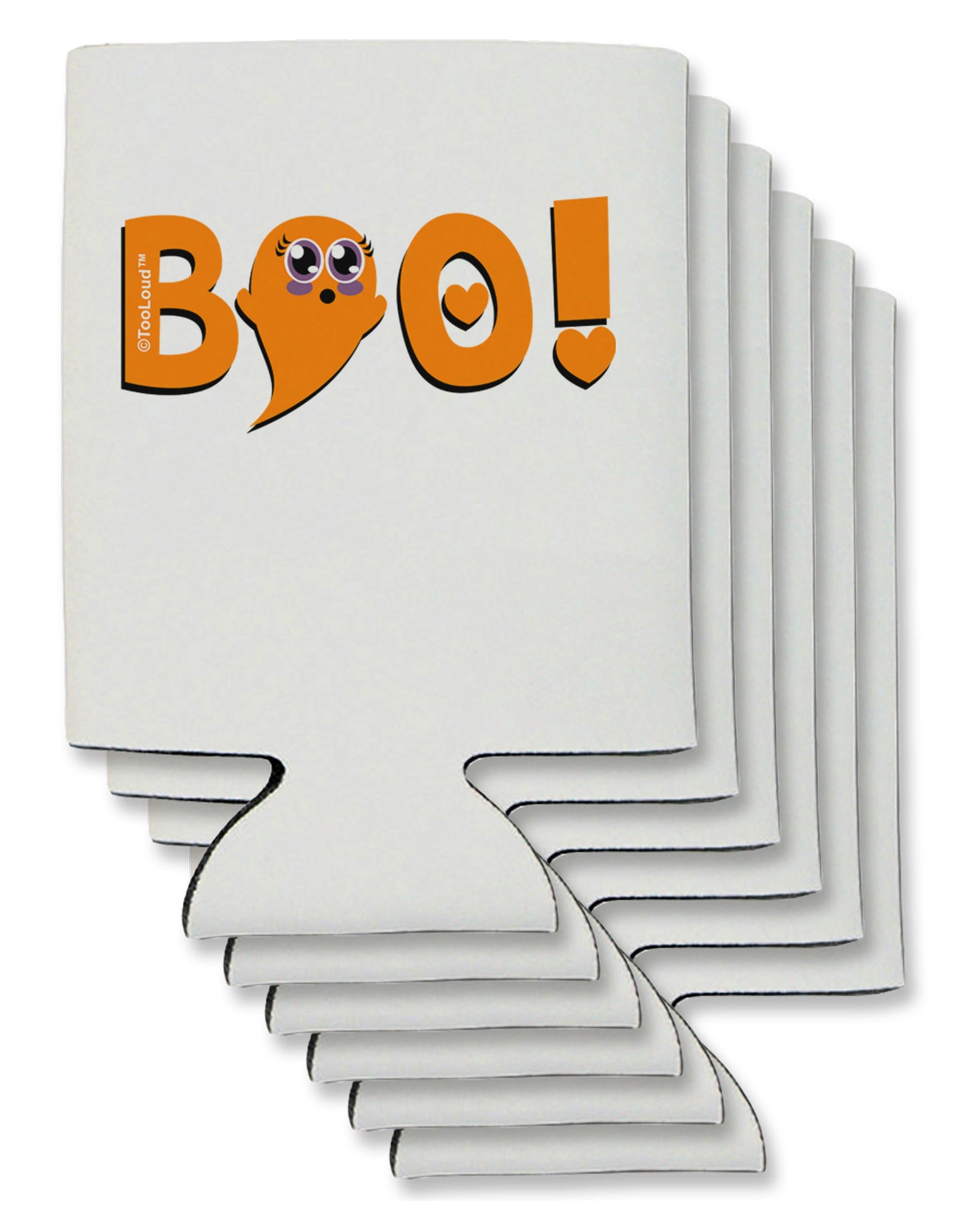 Cute Boo Text Orange Can / Bottle Insulator Coolers-Can Coolie-TooLoud-6-Davson Sales