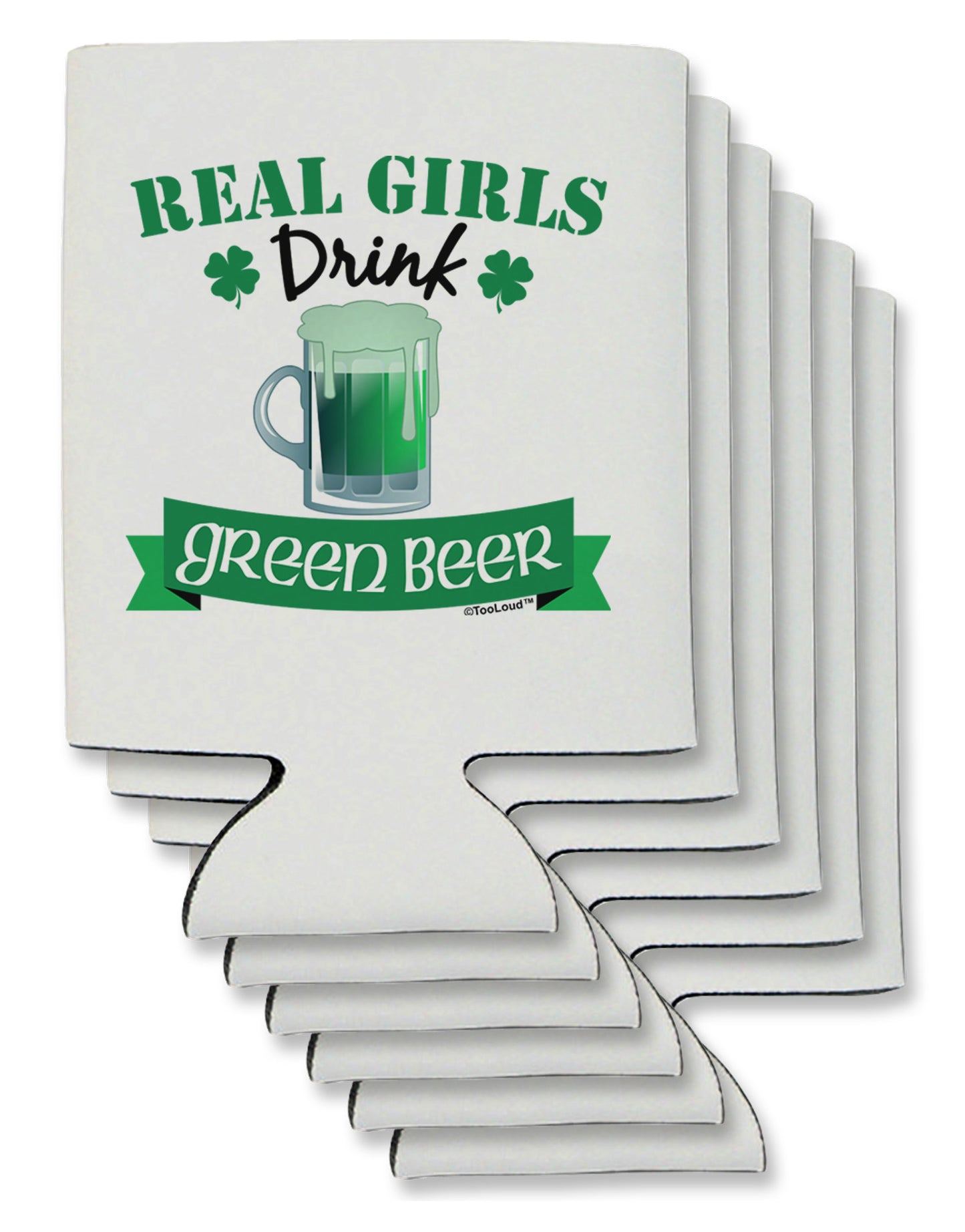 Real Girls Drink Green Beer Can / Bottle Insulator Coolers-Can Coolie-TooLoud-6-Davson Sales