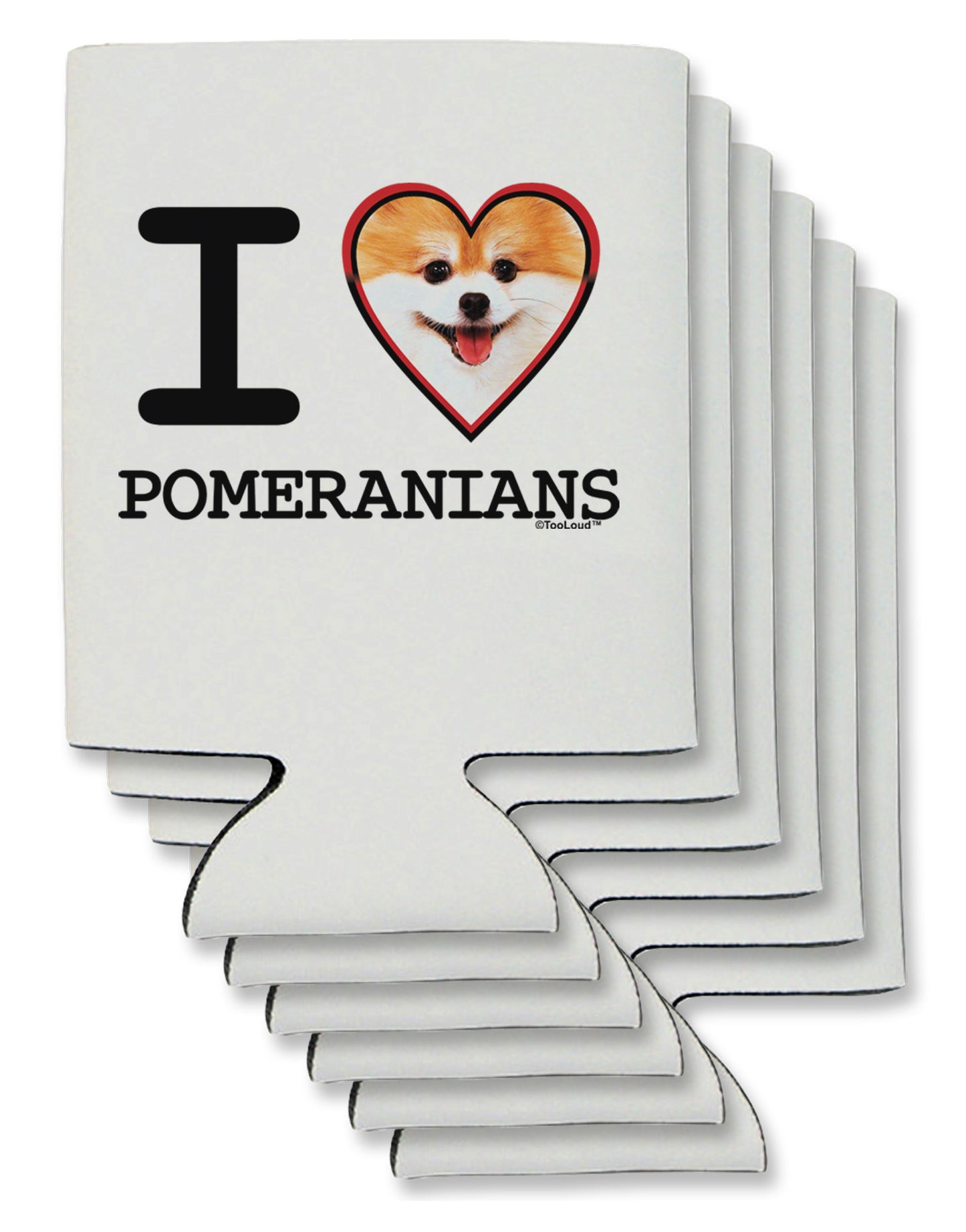 I Love Heart Pomeranians Can / Bottle Insulator Coolers-Can Coolie-TooLoud-6-Davson Sales