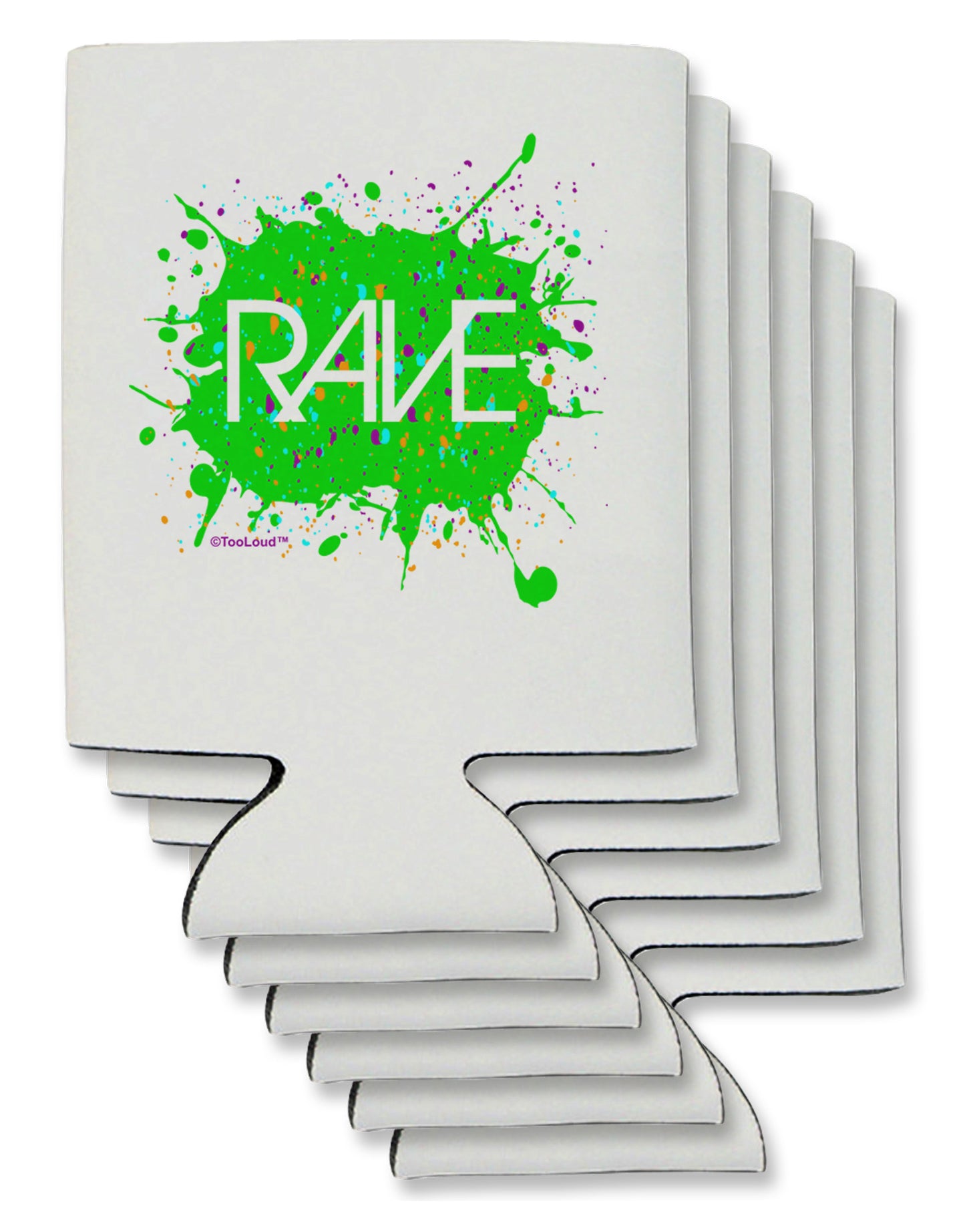 Rave Splatter Green Can / Bottle Insulator Coolers-Can Coolie-TooLoud-6-Davson Sales