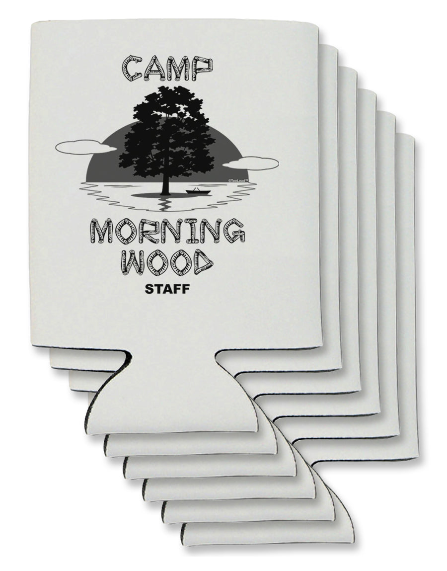 Camp Morning Wood Staff - B&W Can / Bottle Insulator Coolers by TooLoud-Can Coolie-TooLoud-1-Davson Sales